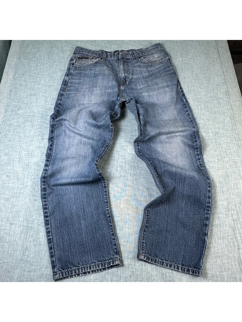 VTG Calvin Klein Jeans Mens 34X30 Relaxed Straight Leg Wash Denim Pants Blue Y2K